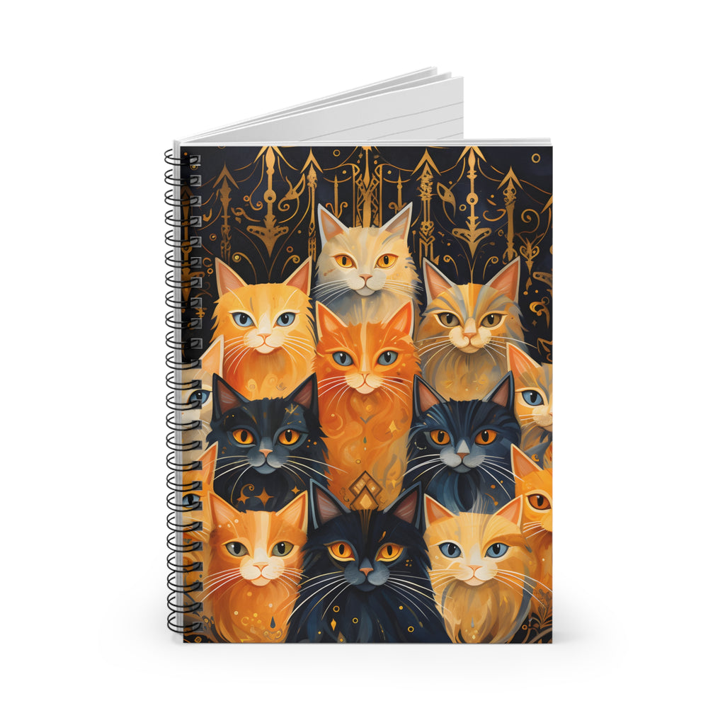 Autumn Cats Notebook | Spiral Ruled Journal