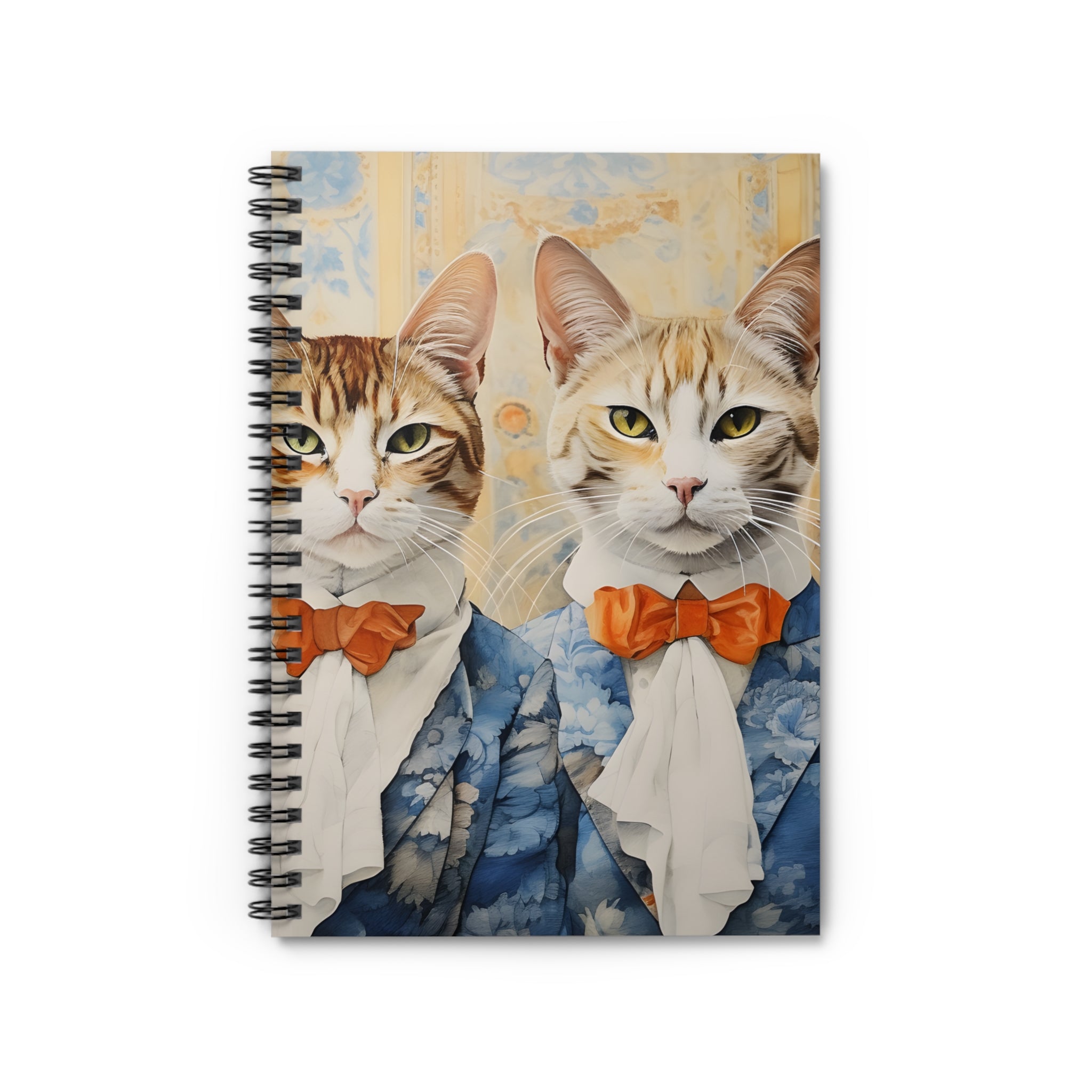 Dapper Cats Illustration Spiral Notebook | Ruled Journal