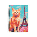 Orange Tabby Cat with Eiffel Tower Spiral Notebook | Paris Cat Journal