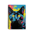 Pop Art Black Cat Spiral Notebook | Ruled Lined Journal