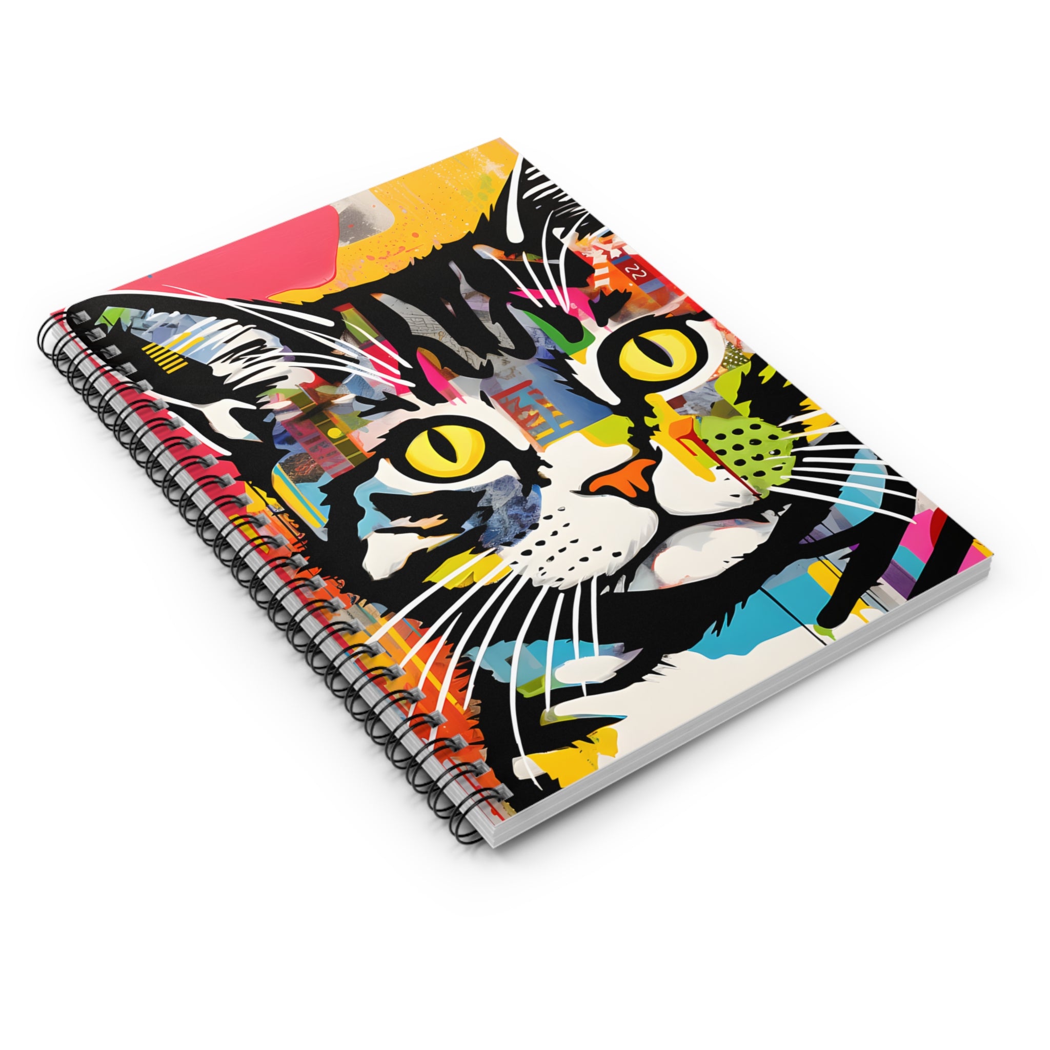 Colorful Pop Art Cat Spiral Notebook | Ruled Journal