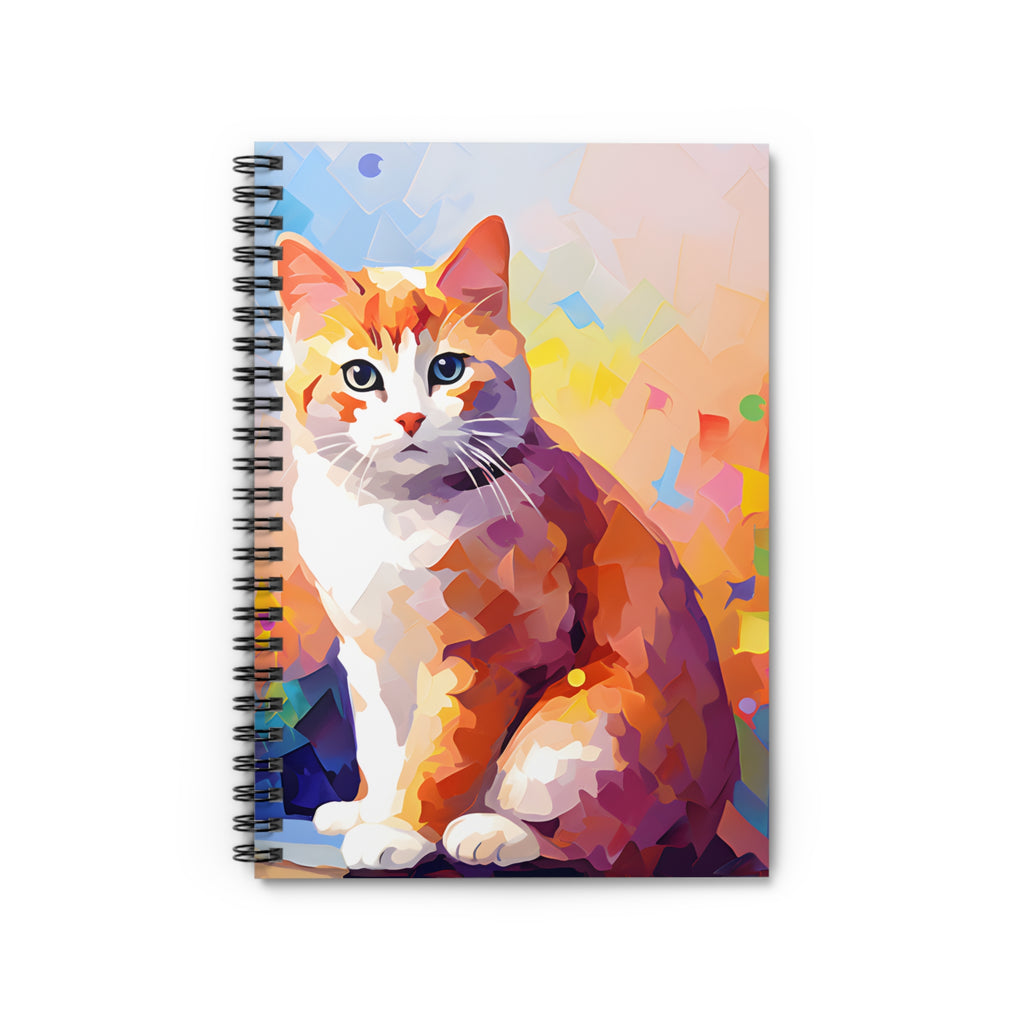 Colorful Orange Cat Notebook | Spiral Ruled Notebook