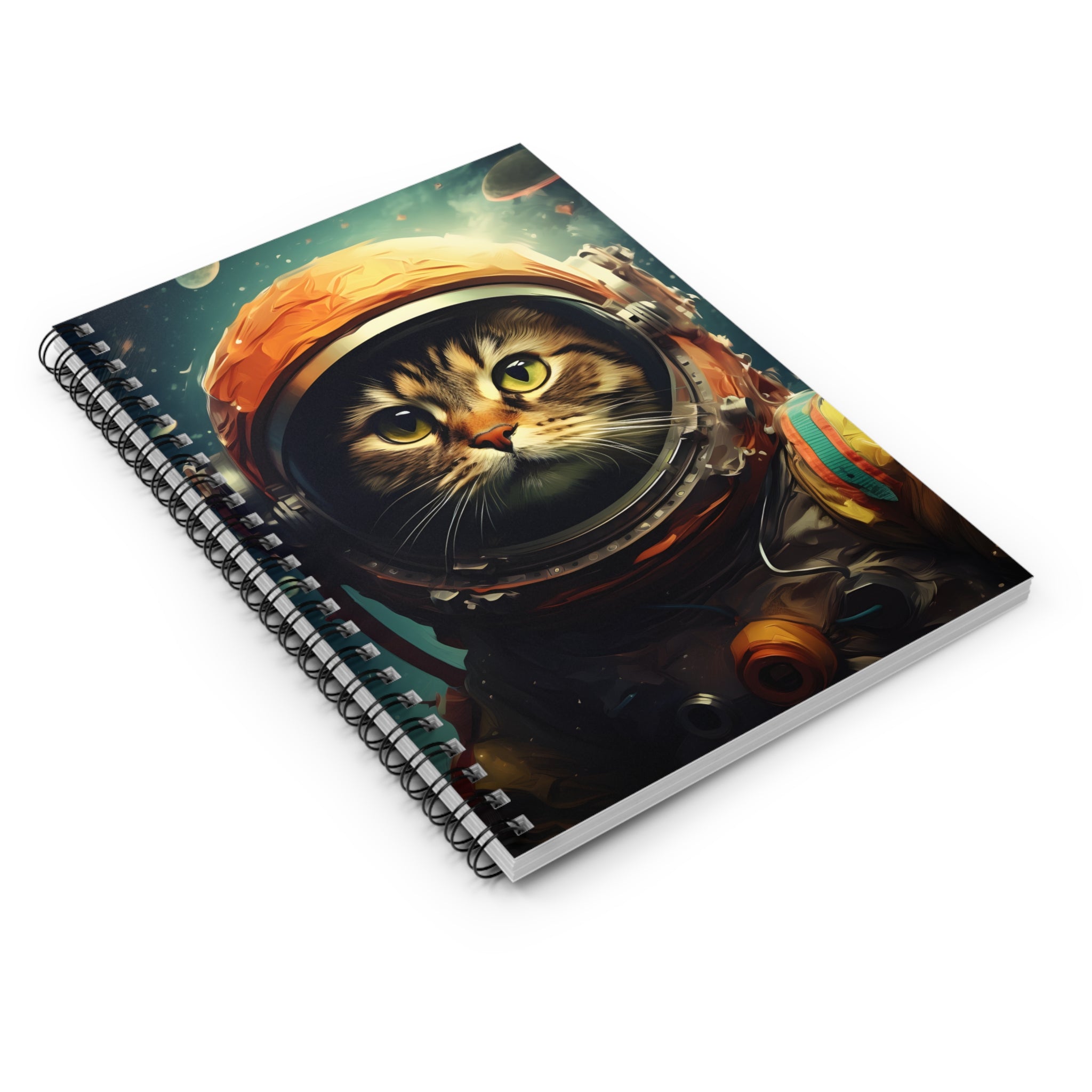 Astronaut Cat Spiral Notebook | Ruled Journal