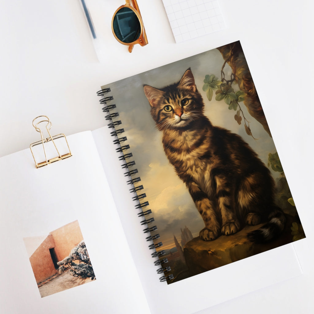 Tabby Cat Portrait Spiral Notebook | Ruled Journal