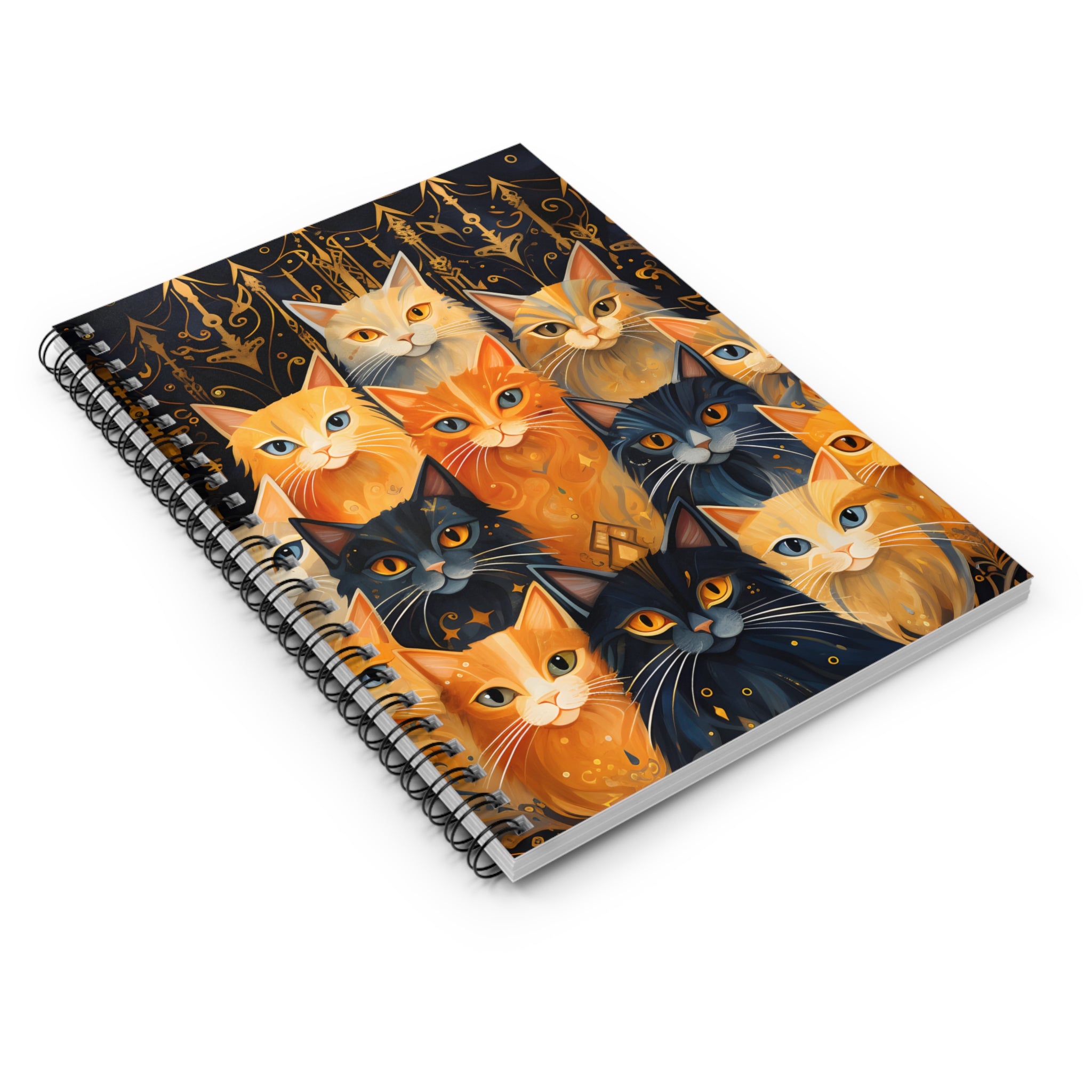 Autumn Cats Notebook | Spiral Ruled Journal