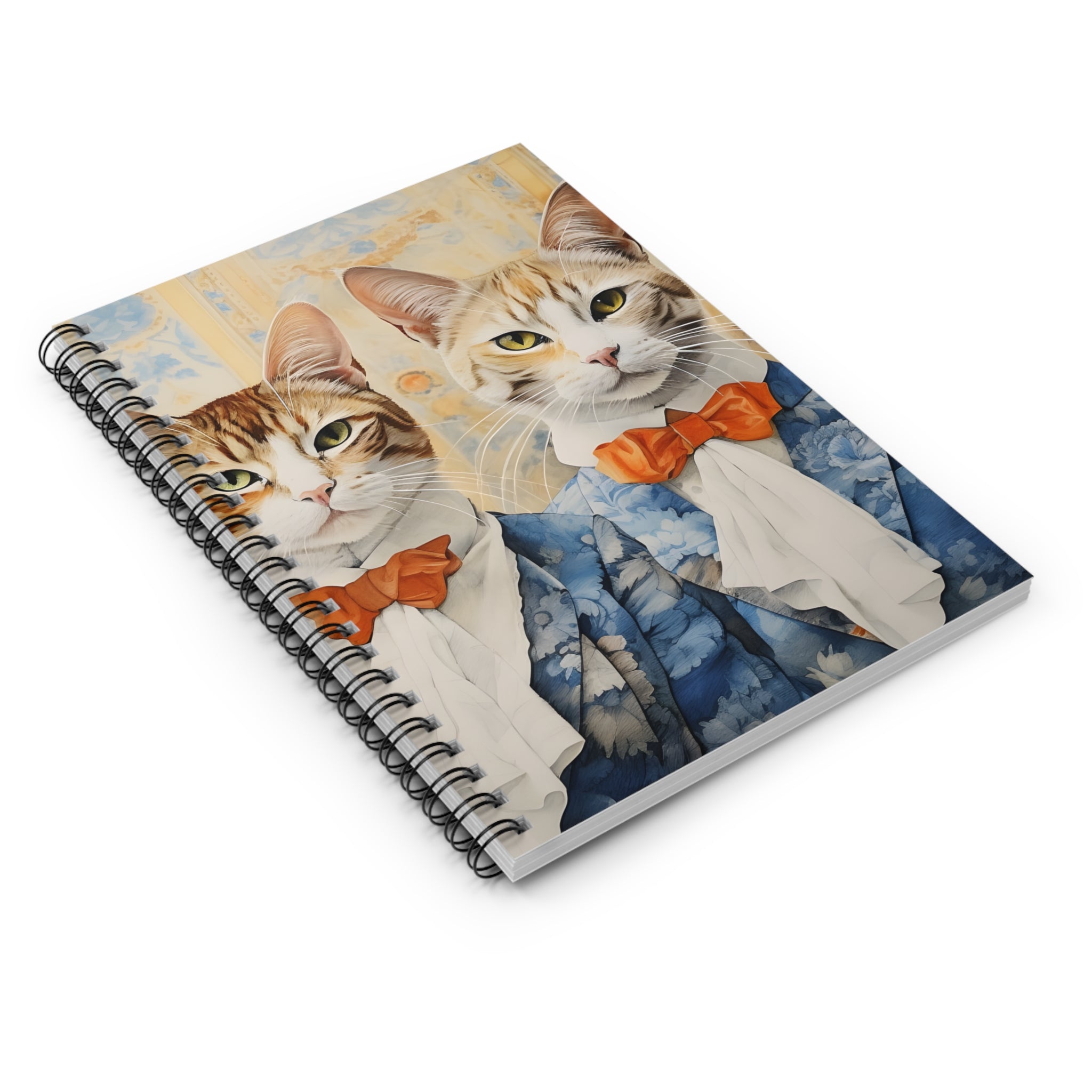 Dapper Cats Illustration Spiral Notebook | Ruled Journal